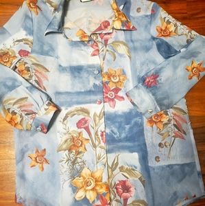 Vintage 80s Hot Stuff button down blouse s…